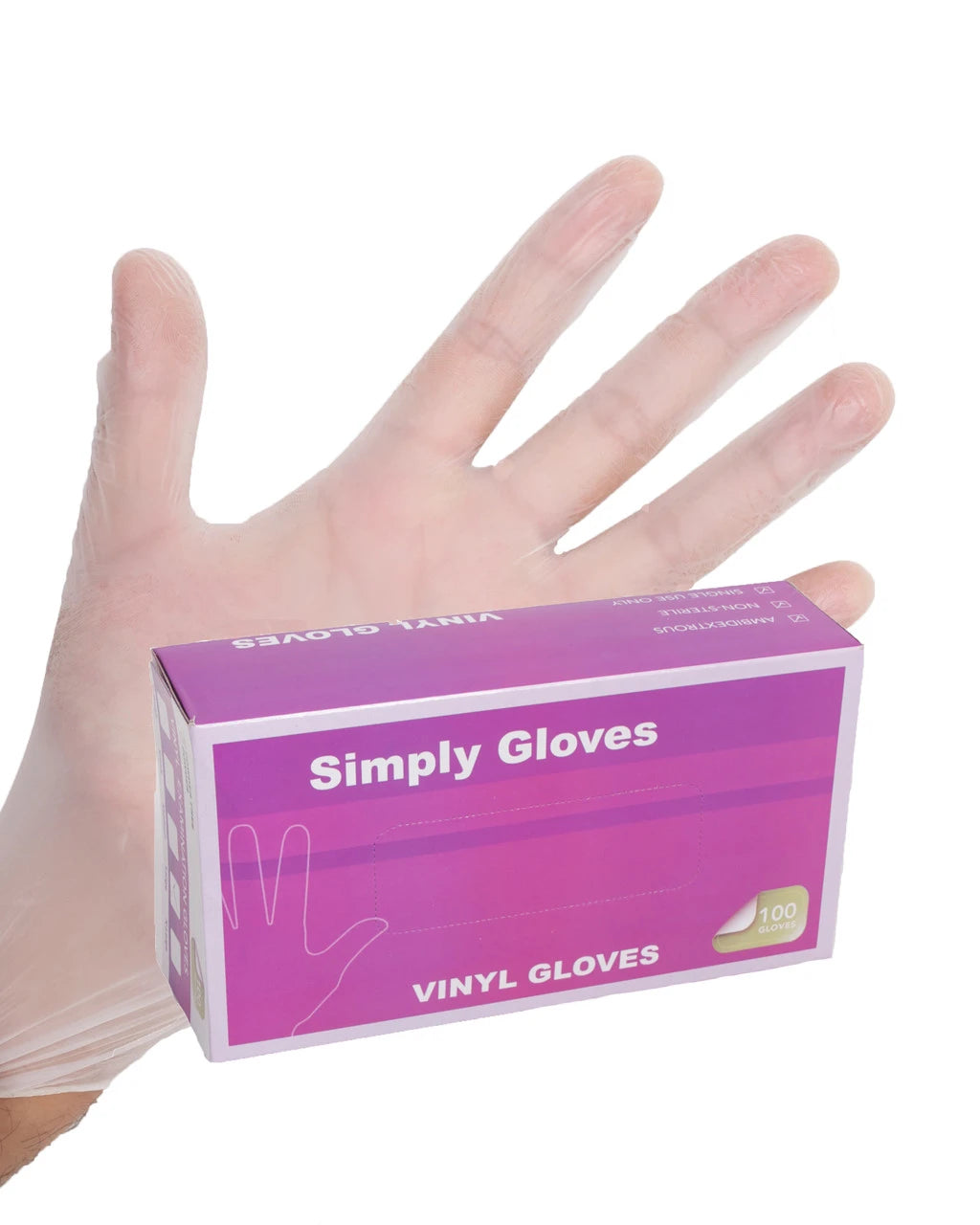 Simply Gloves Disposable Vinyl Large Clear Powder Free 1000